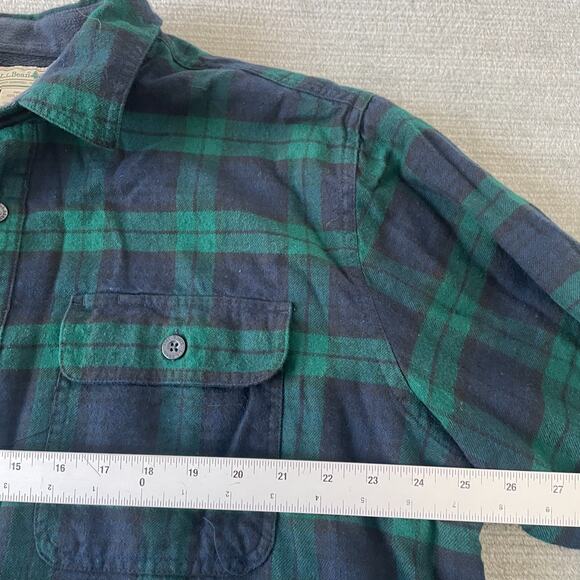 LL Bean Men's Fleece-Lined Flannel Shirt Traditional Fit XL Black Watch Shacket - Picture 5 of 7